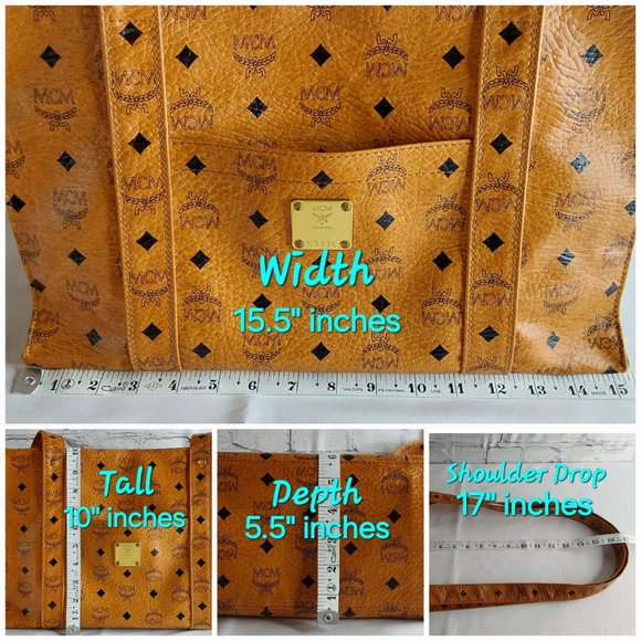 'MCM' 'VISETOS' MONOGRAM LEATHER SHOULDER BAG & DUST BAG 'MADE IN GERMANY' SET - Picture 13 of 16